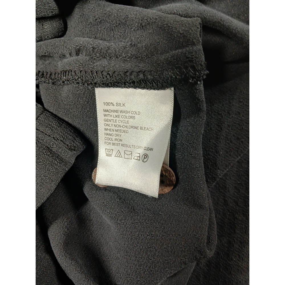 Tommy Bahama Mens XXXL Black 100% Silk Short Sleeve Camp Shirt - Picture 7 of 8